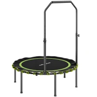 SPORTNOW 40" Foldable Fitness Trampoline Rebounder with Handle, Green(m-1)