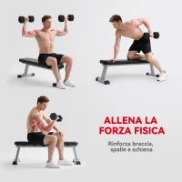 HOMCOM Manubrio Esagonale da 20kg in Acciaio e Gomma per Workout in Palestra, Casa e Ufficio, Nero(m-7)