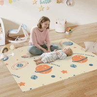 AIYAPLAY Alfombra para Niños 0-6 Años con Temática de Espacio, Superficie Impermeable en XPE Multicolor, 196x176x1.5 cm(m-2)