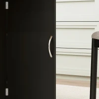 HOMCOM Masa Pliabila Lemn Neagra – Cu Roti, Pentru 4–6 Persoane(m-8)