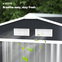 Outsunny 7 x 4ft Weatherproof Shed, Outdoor Bike Storage Shed with Ventilation Slots, Foundation Kit and Lockable Double Doors, Dark Grey(m-9)