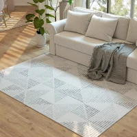 HOMCOM Modern Area Rug, Geometric Pattern Non-Slip Washable Rug, Soft Floor Carpet for Living Room, Bedroom, Dining Room, Home Office, 230 x 160 cm, Grey(m-8)