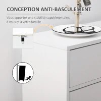 HOMCOM Meuble à chaussures 12 paires, armoire à chaussures étroite 2 tiroirs rabattables et 1 tiroir 75 x 26 x 110 cm, blanc(m-6)