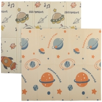 AIYAPLAY Alfombra para Niños 0-6 Años con Temática de Espacio, Superficie Impermeable en XPE Multicolor, 196x176x1.5 cm