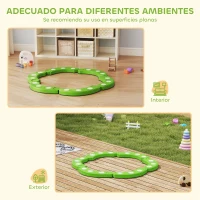 AIYAPLAY Tabla de Equilibrio para Niños de +3 Años con 6 Piedras de Equilibrio Puntos Táctiles para Interiores y Exteriores Verde(m-8)