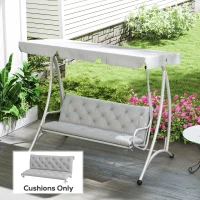 Outsunny Three-Seater Bench Cushion - Light Grey(m-2)