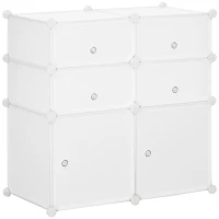 HOMCOM Armadio Scarpiera Salvaspazio, Scarpiera da Ingresso in Plastica, Armadio Modulare per Salotto e Ingressi, Scaffale Portascarpe, Multiuso 75x37x73cm, Bianco(m-1)