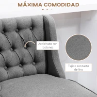 HOMCOM Juego de 2 Taburetes de Bar con Respaldo Taburetes Altos de Cocina Giratorios 180° Patas de Madera 46x57x101 cm Gris(m-7)