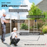 Outsunny 9x 6FT Metal Outdoor Garden Shed, Galvanised Tool Storage Shed w/ Sloped Roof, Lockable Door for Patio Lawn, Green(m-4)