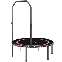 SPORTNOW 40" Foldable Fitness Trampoline Rebounder with Handle, Pink(m-11)
