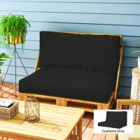 Outsunny Two Piece Seat Pallet and Back Cushions - Black(m-2)