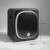 HOMCOM Asciugatrice a Condensa Elettrica 800 W 4 Kg con 5 Modalità di Asciugatura, Cesto in Acciaio Inossidabile, Carica Frontale(m-3)