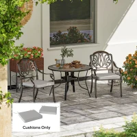 Outsunny Set of Two 45 x 45cm Garden Seat Cushions - Light Grey(m-2)