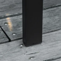 Outsunny Panchina da Esterno 2 Posti con Braccioli in Acciaio e Ghisa, 128x58.5x89cm, Nero(m-10)