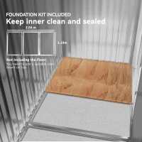 Outsunny 7 x 4ft Metal Garden Storage Shed with Vents, Floor Foundation Kit and Lockable Double Doors, Light Brown(m-6)