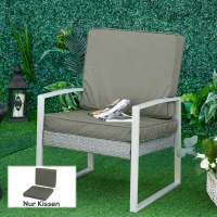 Outsunny 2er-Set Sitzkissen, 56 x 52 cm Stuhlkissen mit Reißverschluss, Stoffbezug, 7cm dick Polsterauflage, waschbar Dunkelgrau(m-2)