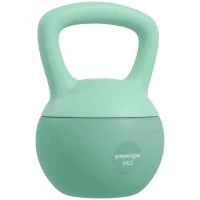 SPORTNOW Kettlebell 8 kg, avec poignée antidérapante, pour fitness musculation cardio, 19 x 19 x 28 cm, vert(m-12)