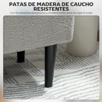 HOMCOM Banco Almacenaje Plegable Capacidad de 57 L 95x38x45 cm Tapizado en Borreguito Pie de Cama para Salón Dormitorio Gris(m-5)