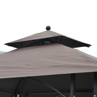Outsunny 2.5 x 1.5m BBQ Tent Canopy Patio Outdoor Awning Gazebo Party Sun Shelter - Coffee(m-9)