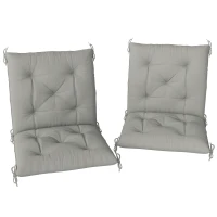 Outsunny Set of Two Outdoor Seat Cushions - Light Grey(m-1)