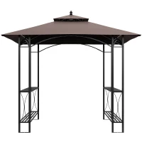 Outsunny 2.5 x 1.5m BBQ Tent Canopy Patio Outdoor Awning Gazebo Party Sun Shelter - Coffee(m-11)