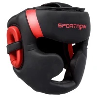 SPORTNOW Capacete de Boxe com Correia Ajustável Protetor de Cabeça para Artes Marciais Karate Tamanho L Vermelho e Preto(m-10)