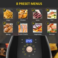 HOMCOM 1700W Air Fryer Over with 5.5L Capacity, Rapid Air Circulation, Digital Display, Adjustable Temperature, Timer for Healthy Oil Free Low Fat Cooking(m-5)