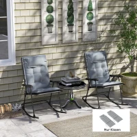 Outsunny 2er Set Auflage für Sonnenliege Wasserabweisend Liegenauflage für Gartenliege Polsterauflage 50x116x5 cm, Hellgrau(m-2)