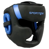 SPORTNOW Boxing Headguard w/ Adjustable Strap for Sparring, Kickboxing, MMA, Blue/Black(m-10)