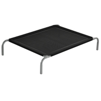 PawHut Cama Elevada para Animais de Estimação Cama para Cães e Gatos Desmontável Tecido Textilene Exterior Jardim Terraço 110x75x20 cm Preto