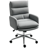 HOMCOM 91-99cm Sherpa Fleece Office Chair - Grey(m-10)