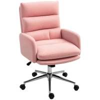 HOMCOM 91-99cm Sherpa Fleece Office Chair - Pink(m-10)