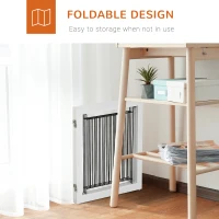 PawHut Foldable Pet Gate, with Three Panels & Two Support Feet - White(m-5)