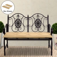 Outsunny Bankauflage Gartenmöbel-Polster Polsterauflage, 120 x 50 x 5 cm, Beige(m-2)