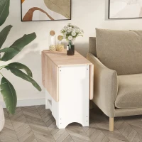 HOMCOM Foldable Dining Table Drop-Leaf Folding Desk Side Console with Storage Shelf for Kitchen,Dining Room(m-9)