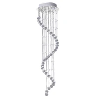 HOMCOM Modern K910 Crystal Chandelier Ceiling Light Pendant Lamp Chrome Finish Glass Droplets, 30cm(m-1)