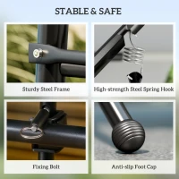 Outsunny Hollywoodschommel tuinschommel schommel schommelbank met ligfunctie, 3-zits, metaal + polyester, wit, 209 x 114 x 170 cm(m-6)