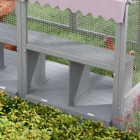 PawHut Pollaio recinto per galline, accessibile, resistente alle intemperie, 280 x 185,5 x 188 cm, Grigio(m-4)