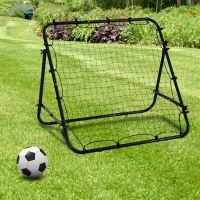 HOMCOM Rebounder Net Kickback Target Goal Teens Adults Training Aid Multi-Sports Practice Adjustable Black(m-2)