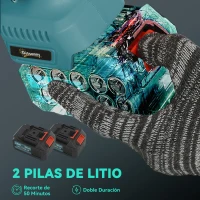 Outsunny Mini Motosierra Bateria 8 Pulgadas 6000mAh con 580W Motor sin Escobillas 2 Baterías Palo Telescópico para Podar Árboles(m-6)