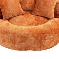 High Back Bean Bag Chair with Memory Foam Filling, Chenille Fabric, No Assembly Required, 108L x 108W x 52H cm, Orange(m-13)