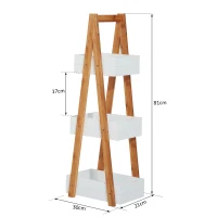 HOMCOM 3 Tier A-frame Bathroom Shower Caddy, Freestanding Bathroom Storage Rack, Multifunctional Organizer(m-3)