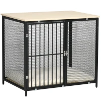 PawHut Dog Cage Side Table, with Cushion, for Small and Medium Dogs(m-1)