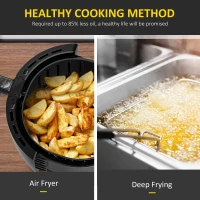 HOMCOM 1700W Air Fryer Over with 5.5L Capacity, Rapid Air Circulation, Digital Display, Adjustable Temperature, Timer for Healthy Oil Free Low Fat Cooking(m-6)