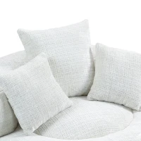 Lazy Sofa Bean Bag Chair with Memory Foam and Chenille Fabric, High Back Design with Three Pillows, 108L x 108W x 52H cm, Beige(m-9)