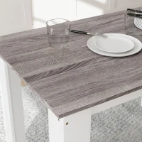 HOMCOM Mesa de Sala de Jantar para 4-6 Pessoas Estilo Moderno com Bancada de Melamina de Madeira Carga 50 kg 120x69x75 cm Cinza e Branco(m-9)
