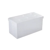 HOMCOM Folding Faux Leather Storage Cube Ottoman Bench Seat PU Rectangular Footrest Stool Box (Cream White)(m-10)