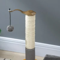 PawHut 56cm Cat Tree Tower Activity Centre, Climbing Stand Kitten House Furniture w/ Scratching Posts, Toy Ball - Grey(m-9)