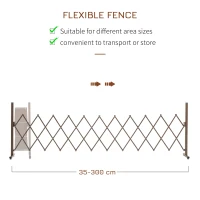 Outsunny Hek Voortuin Flexibel Breedte Scharend Hekwerk 300 Cm Tuin Afscheiding, Bruin(m-5)