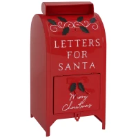 HOMCOM A5 Christmas Letter Postbox - Red/White(m-10)